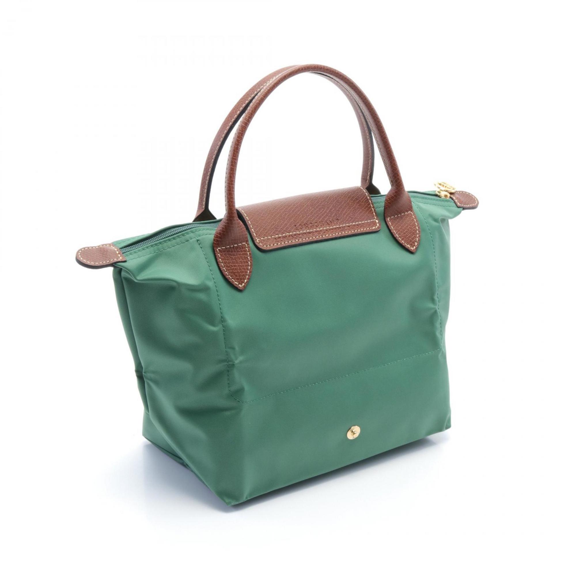 Longchamp Le Pliage Original S Handbag Bag Nylon Leather Women's Green Brown L1621089P84