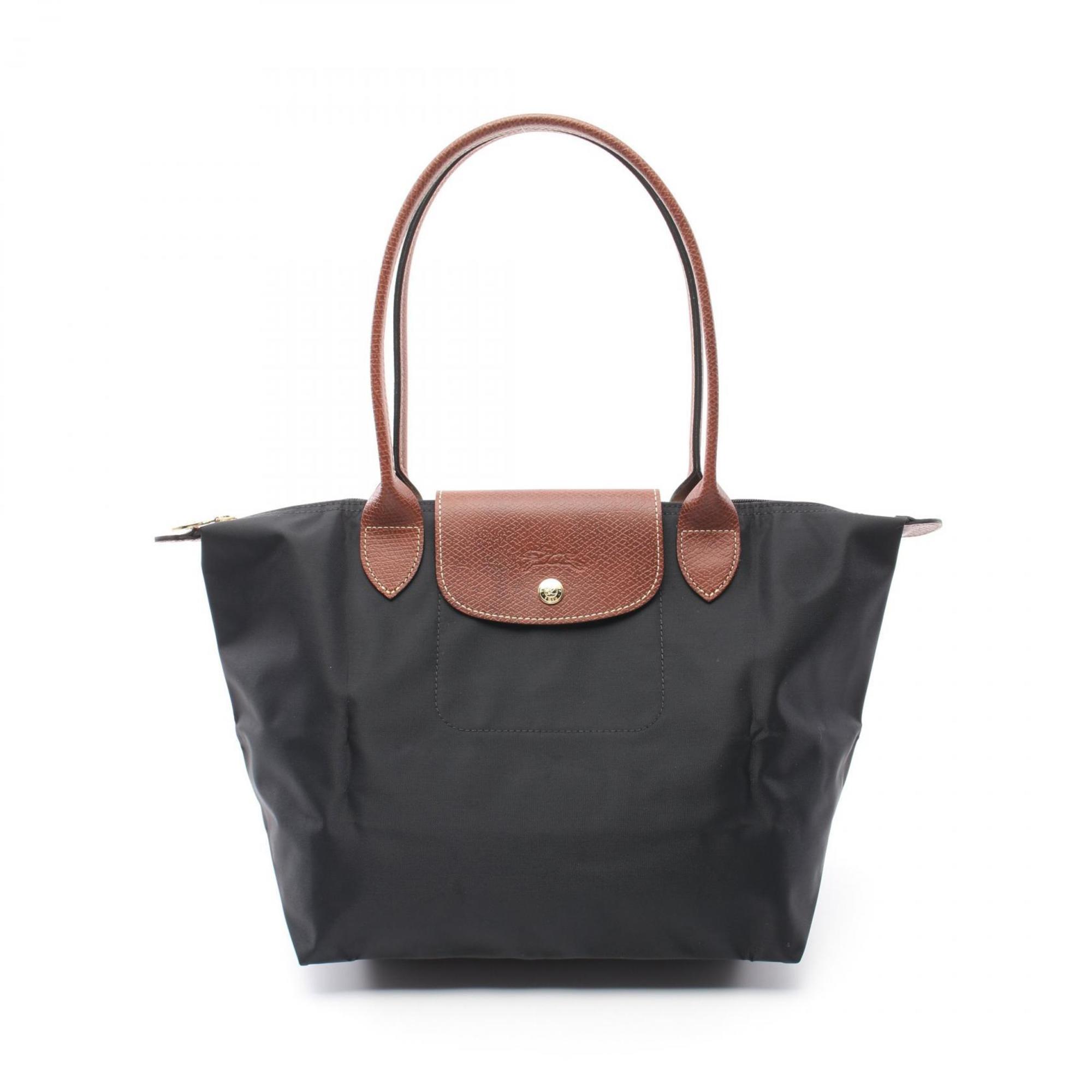 Longchamp LE PLIAGE ORIGINAL M Le Pliage Original Tote Bag Nylon Leather Women's Black Brown L2605089001