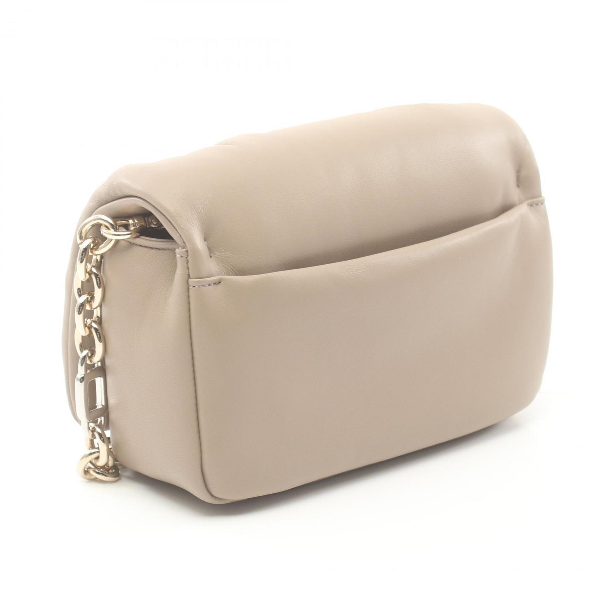 Roger Vivier Viv Shock Shoulder Bag, Leather, Women's, Beige, RBWAOGJ0100YDRC415