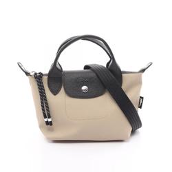 Longchamp Le Pliage Energy XS Bag Handbag Leather Polyamide Canvas Women's Beige Black L1500HSR299