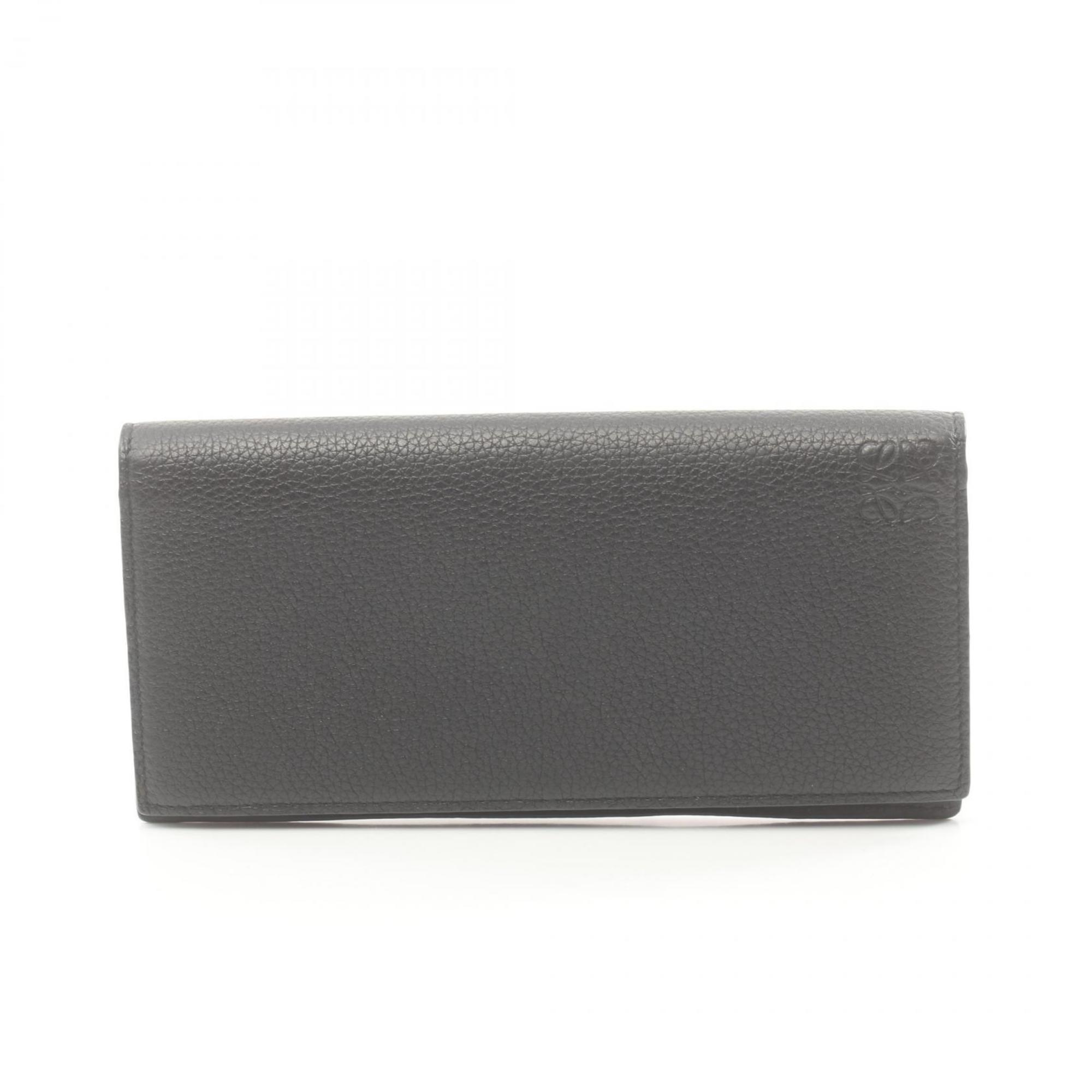 LOEWE Long Horizontal Wallet, Bi-fold Leather, Men's, Black, C660978X01