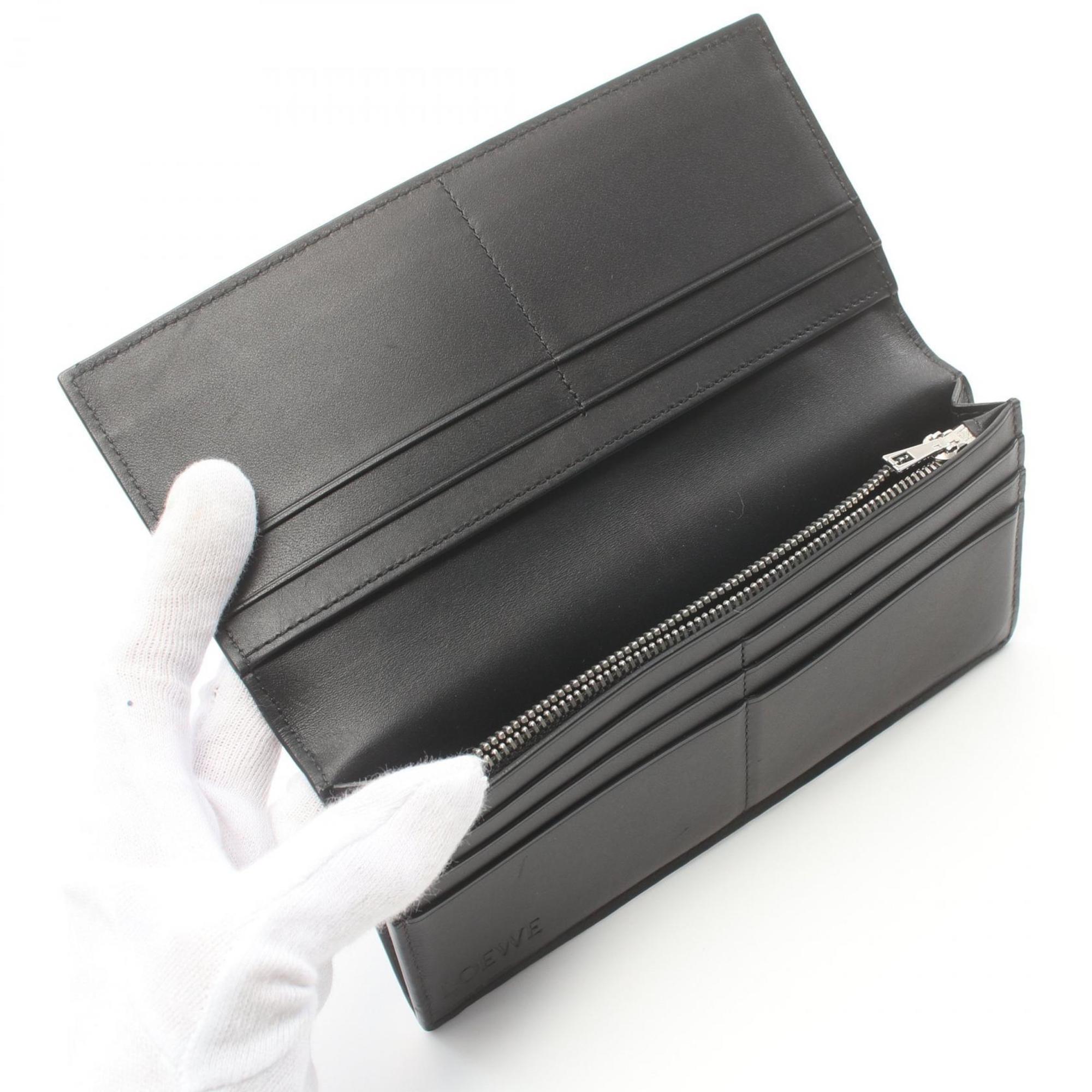 LOEWE Long Horizontal Wallet, Bi-fold Leather, Men's, Black, C660978X01