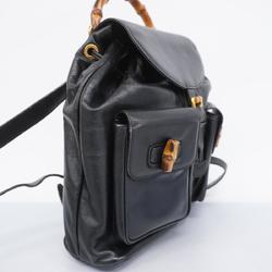 Gucci Backpack Bamboo 003 2058 0016 Leather Black Men's Women's