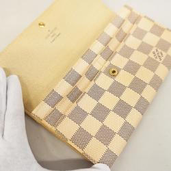 Louis Vuitton Long Wallet Damier Azur Portefeuille Sarah N61735 White Ladies