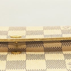 Louis Vuitton Long Wallet Damier Azur Portefeuille Sarah N61735 White Ladies