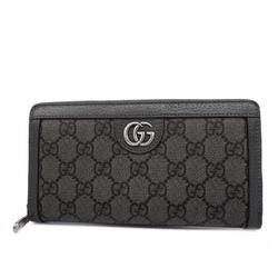 Gucci Long Wallet GG Supreme 706844 Grey Men's