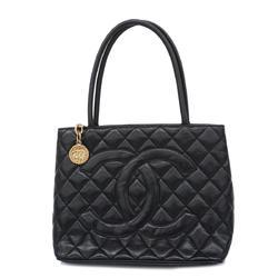 Chanel Tote Bag Reproduction Caviar Skin Black Women's