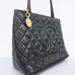 Chanel Tote Bag Reproduction Caviar Skin Black Women's