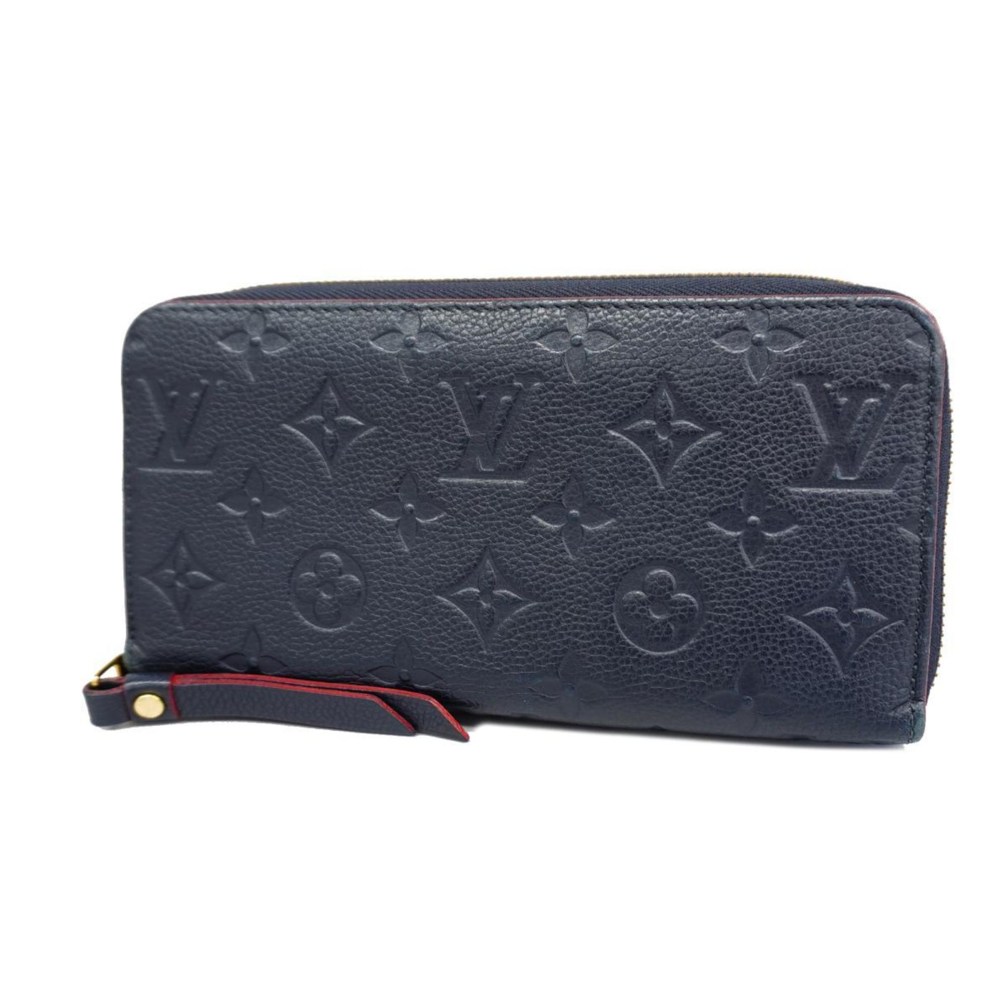 Louis Vuitton Long Wallet Monogram Empreinte Zippy M62121 Marine Rouge Men's Women's