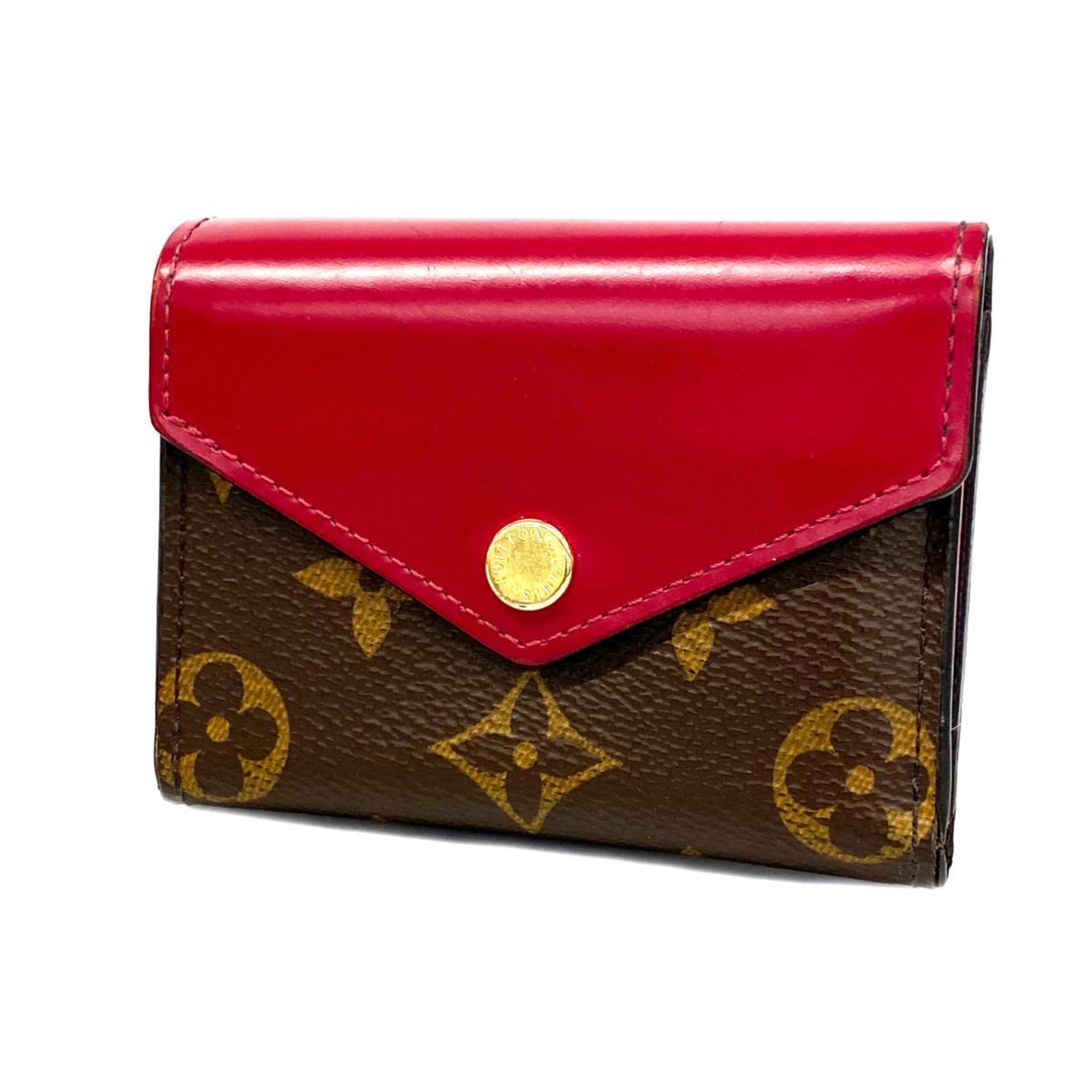 Louis Vuitton Tri-fold Wallet Monogram Portefeuille Zoe M62932 Fuchsia Women's