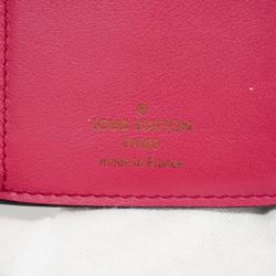 Louis Vuitton Tri-fold Wallet Taurillon Portefeuille Capucines M62157 Noir Hot Pink Women's