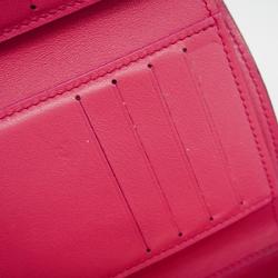 Louis Vuitton Tri-fold Wallet Taurillon Portefeuille Capucines M62157 Noir Hot Pink Women's