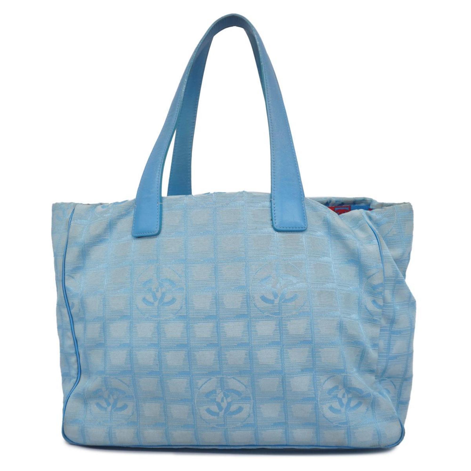 Chanel Tote Bag New Travel Nylon Light Blue Women's