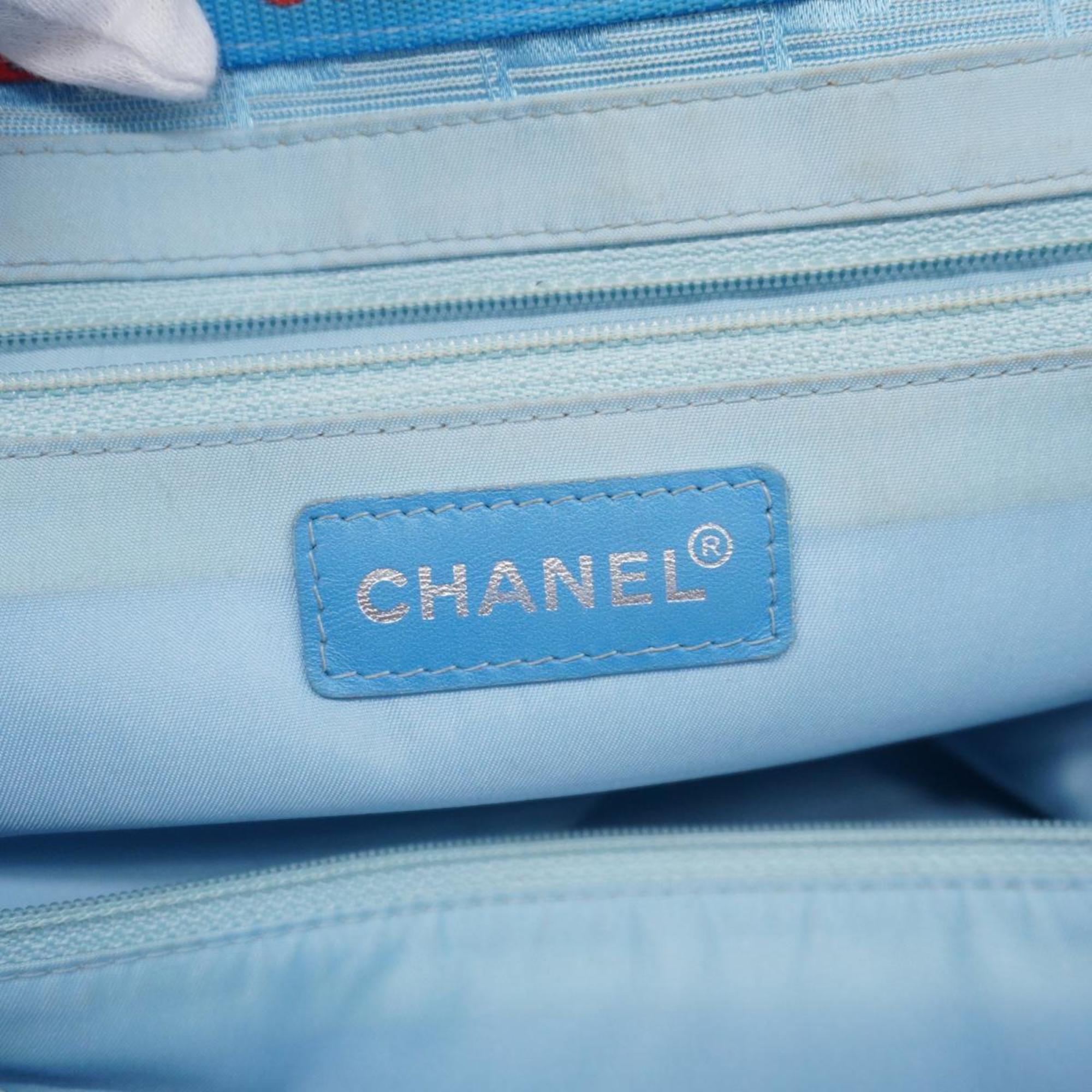 Chanel Tote Bag New Travel Nylon Light Blue Women's