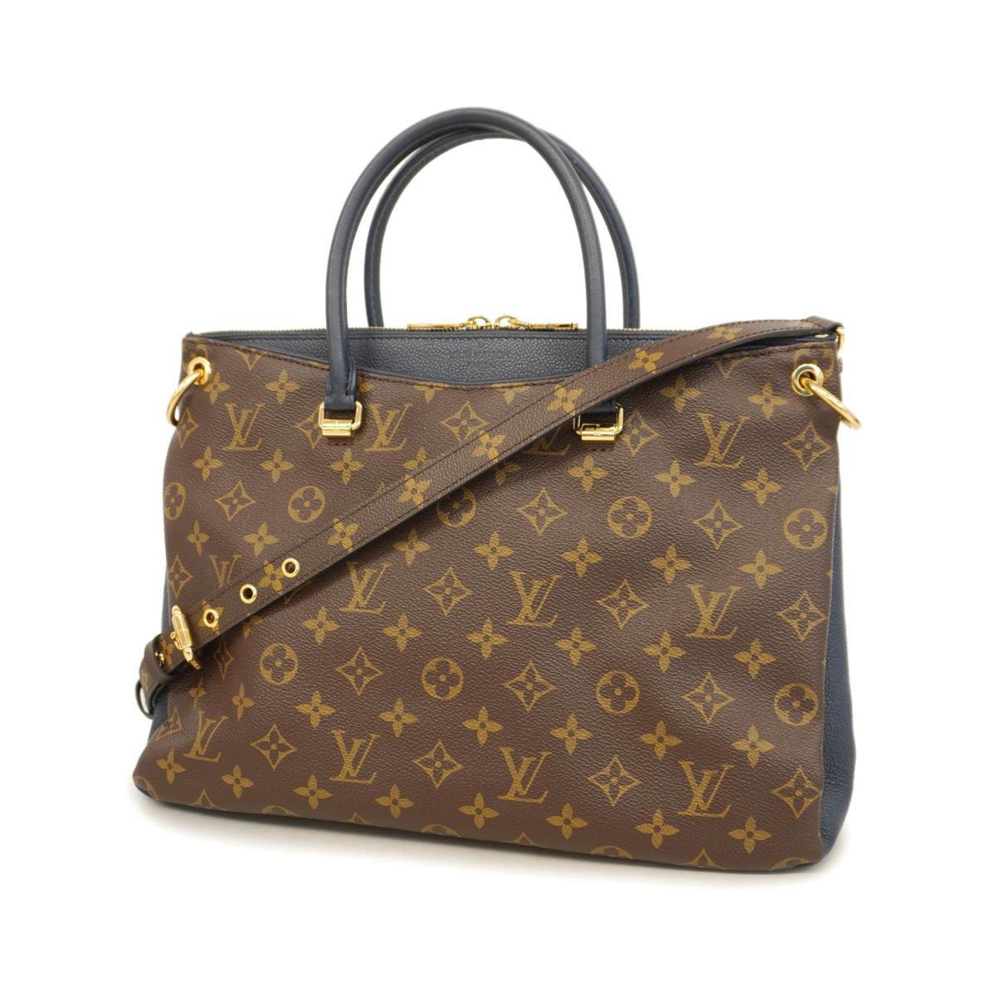 Louis Vuitton Handbag Monogram Pallas M44042 Marine Brown Ladies