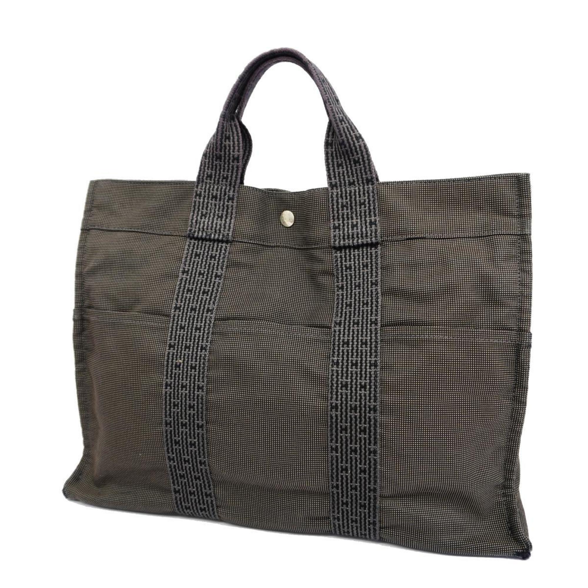 Hermes Tote Bag Air Line MM Canvas Grey Women's