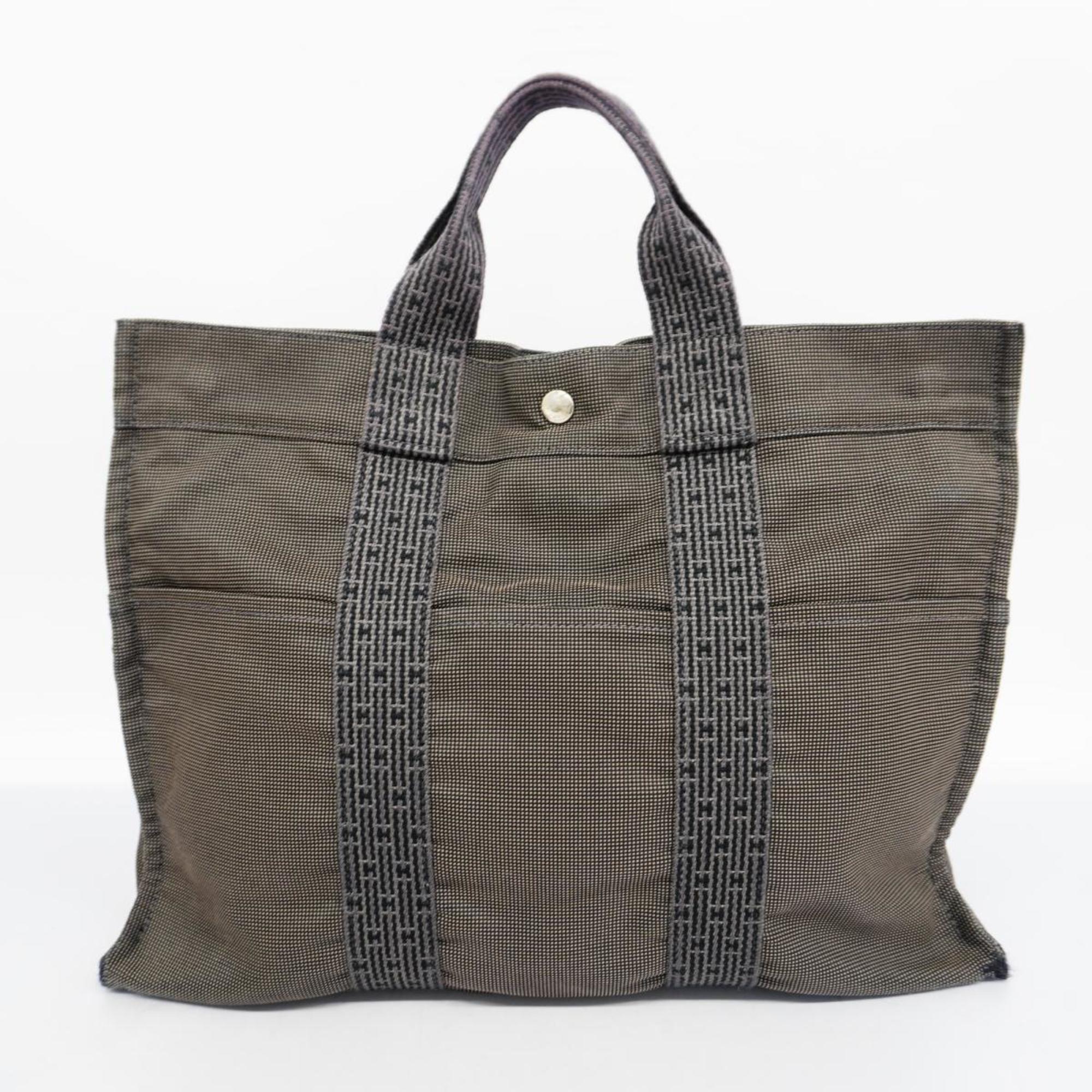 Hermes Tote Bag Air Line MM Canvas Grey Women's