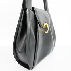 Cartier Shoulder Bag Panther Leather Black Women's