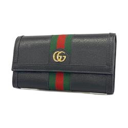 Gucci Ophidia Long Wallet 719886 Leather Black Men's Women's