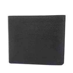 Hermes Wallet H Series Compact W Engraved Evercolor Black Men's