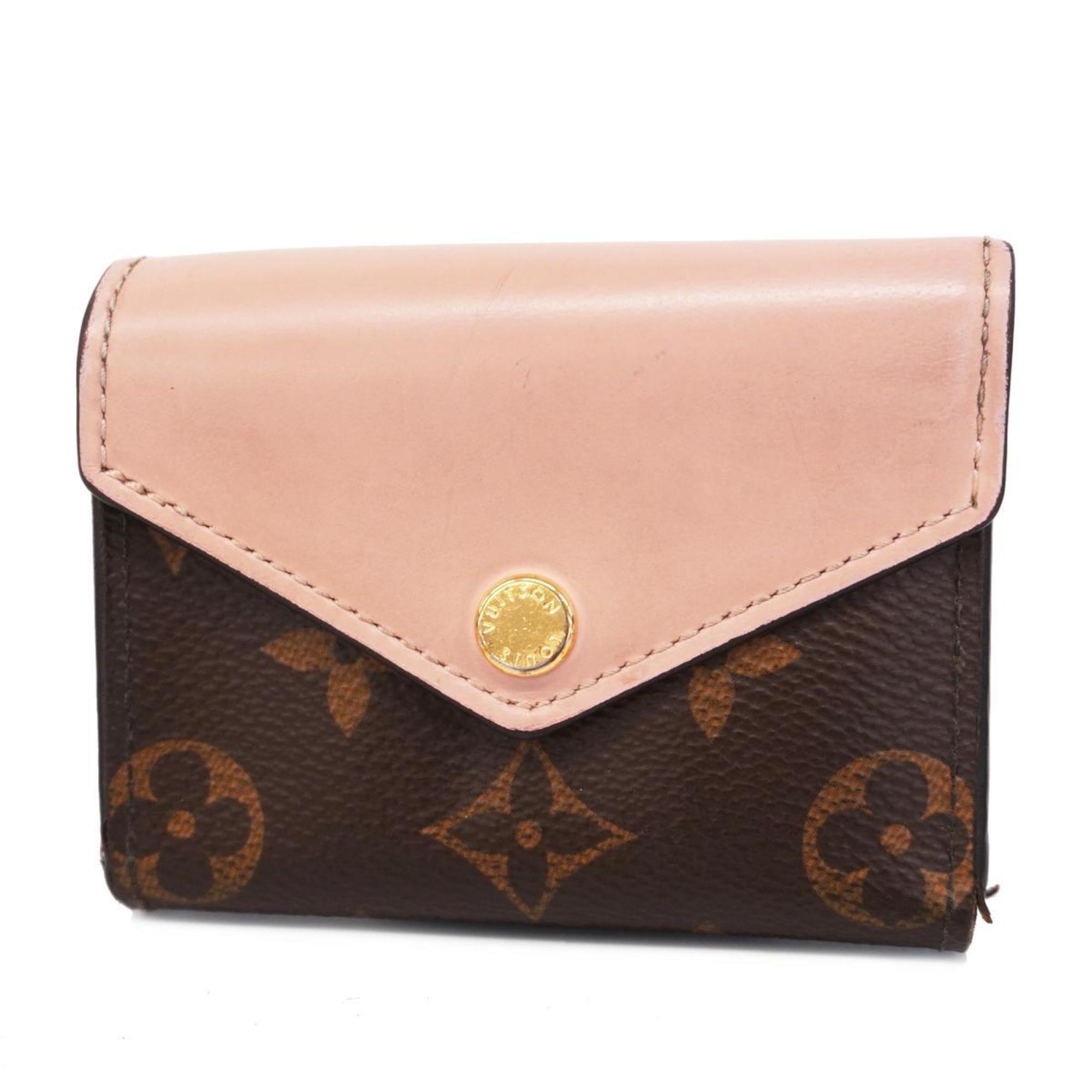 Louis Vuitton Tri-fold Wallet Monogram Portefeuille Zoe M62933 Rose Ballerine Ladies