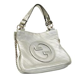 Gucci handbag Blondie 751518 520981 leather silver ladies