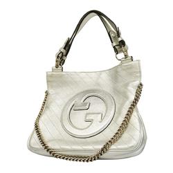 Gucci handbag Blondie 751518 520981 leather silver ladies