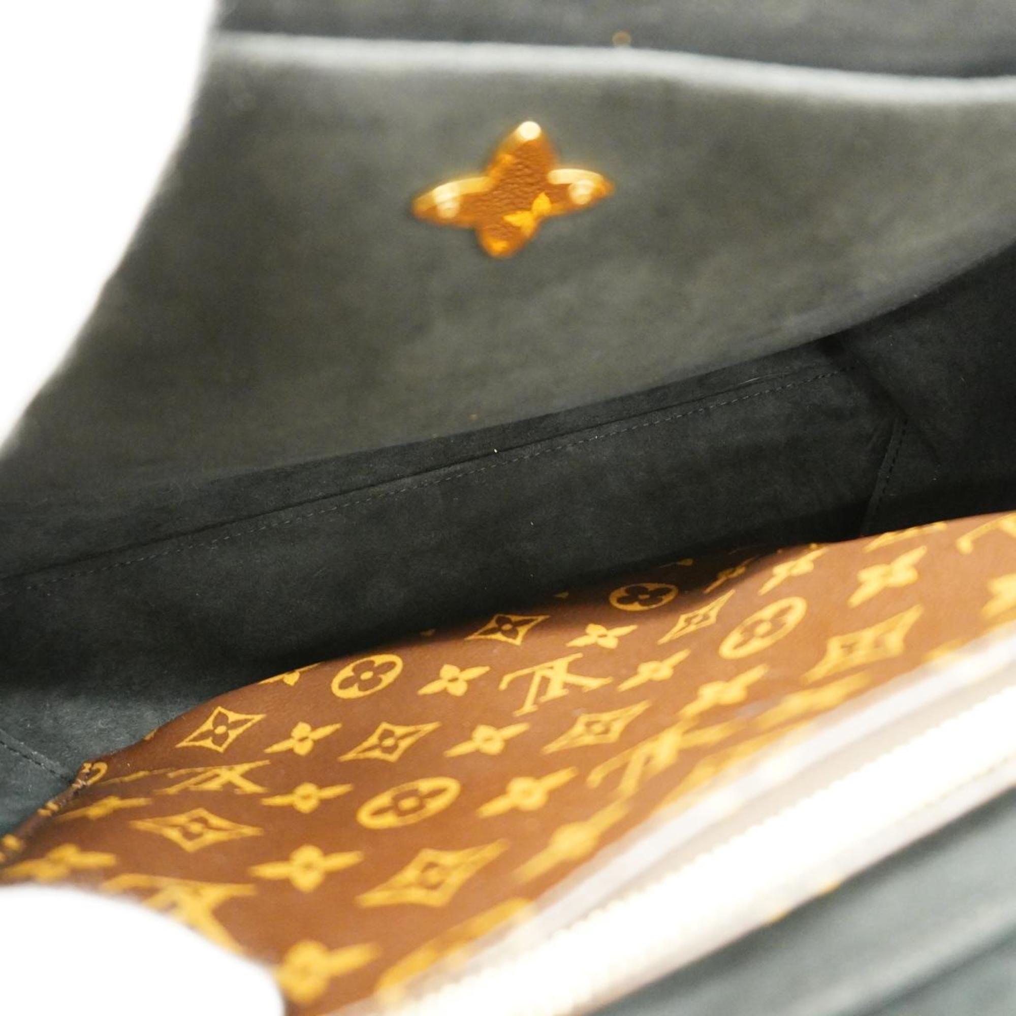 Louis Vuitton Handbag Monogram Flower Tote M43550 Brown Black Ladies