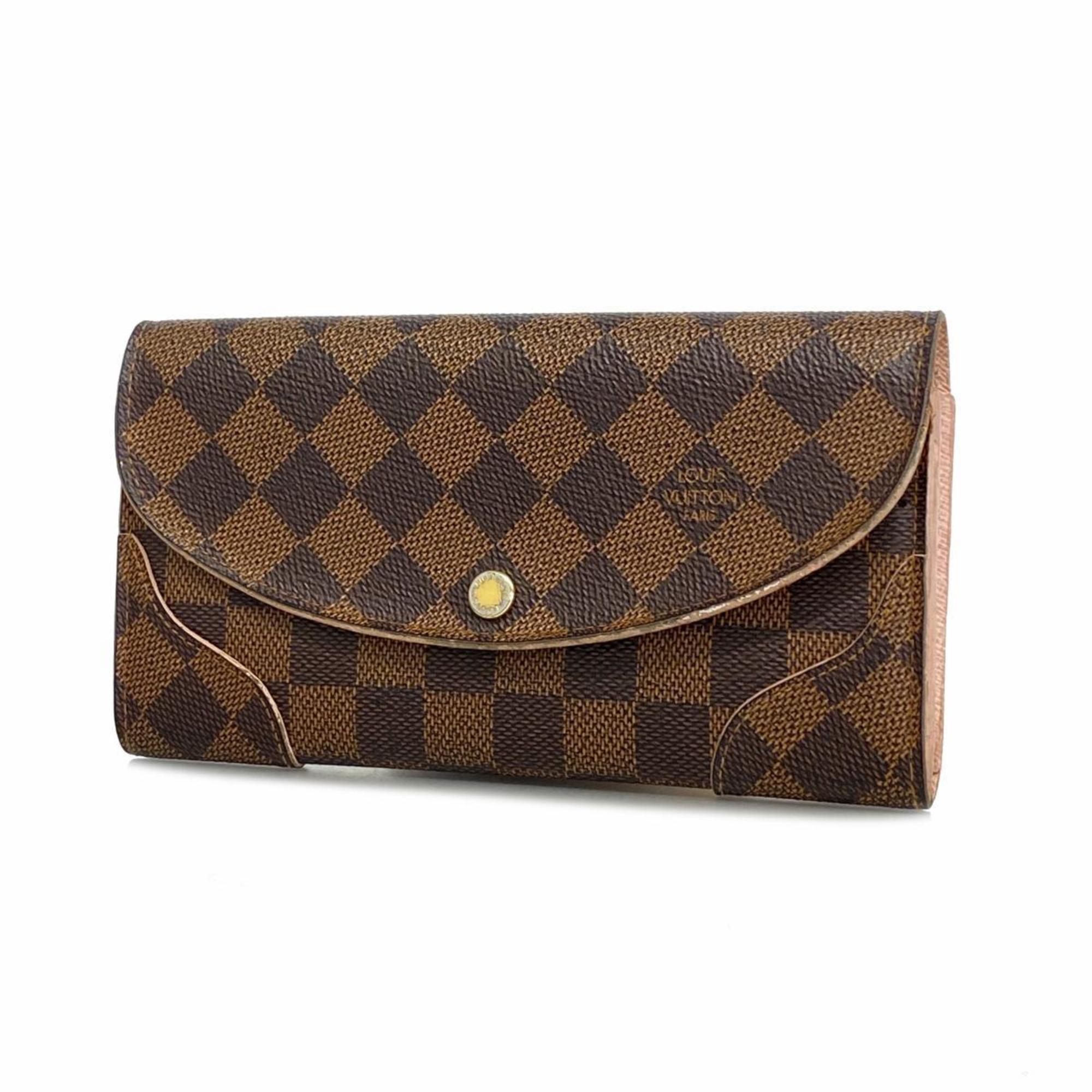 Louis Vuitton Long Wallet Damier Vernis Portefeuille Kaisa N61227 Rose Ballerine Ladies