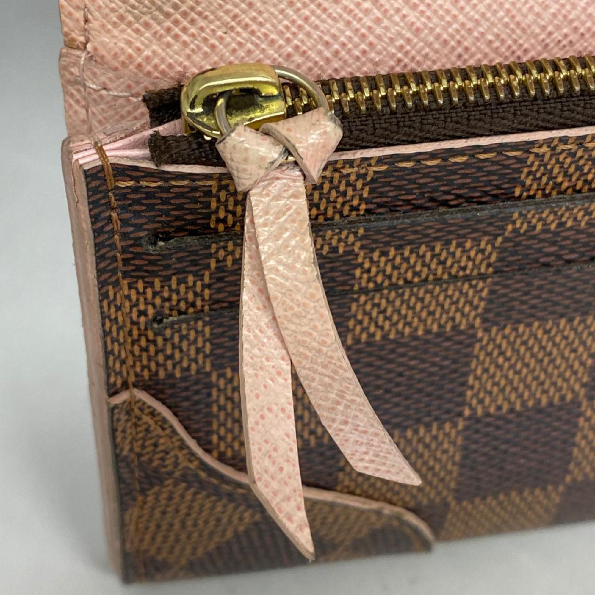 Louis Vuitton Long Wallet Damier Vernis Portefeuille Kaisa N61227 Rose Ballerine Ladies