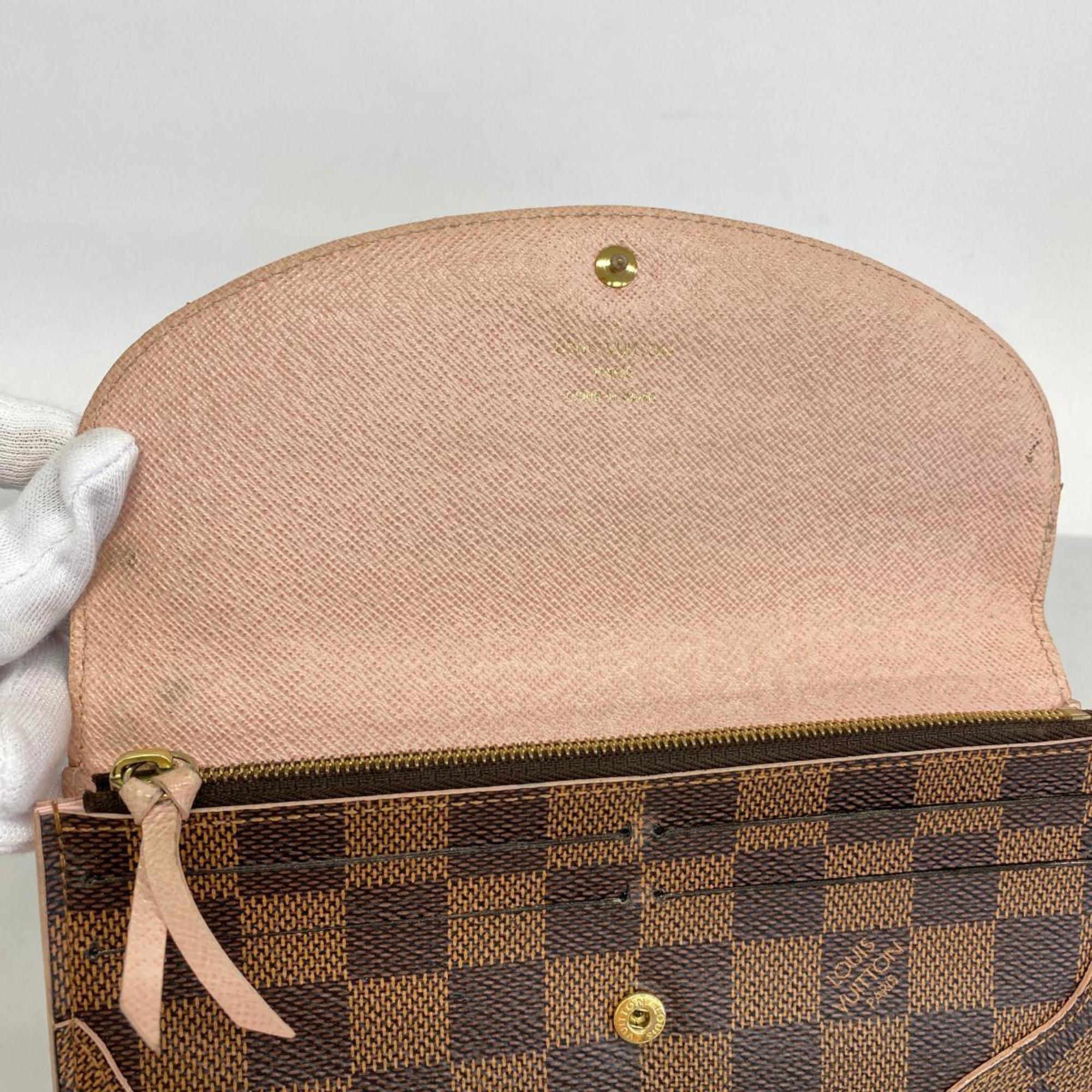 Louis Vuitton Long Wallet Damier Vernis Portefeuille Kaisa N61227 Rose Ballerine Ladies