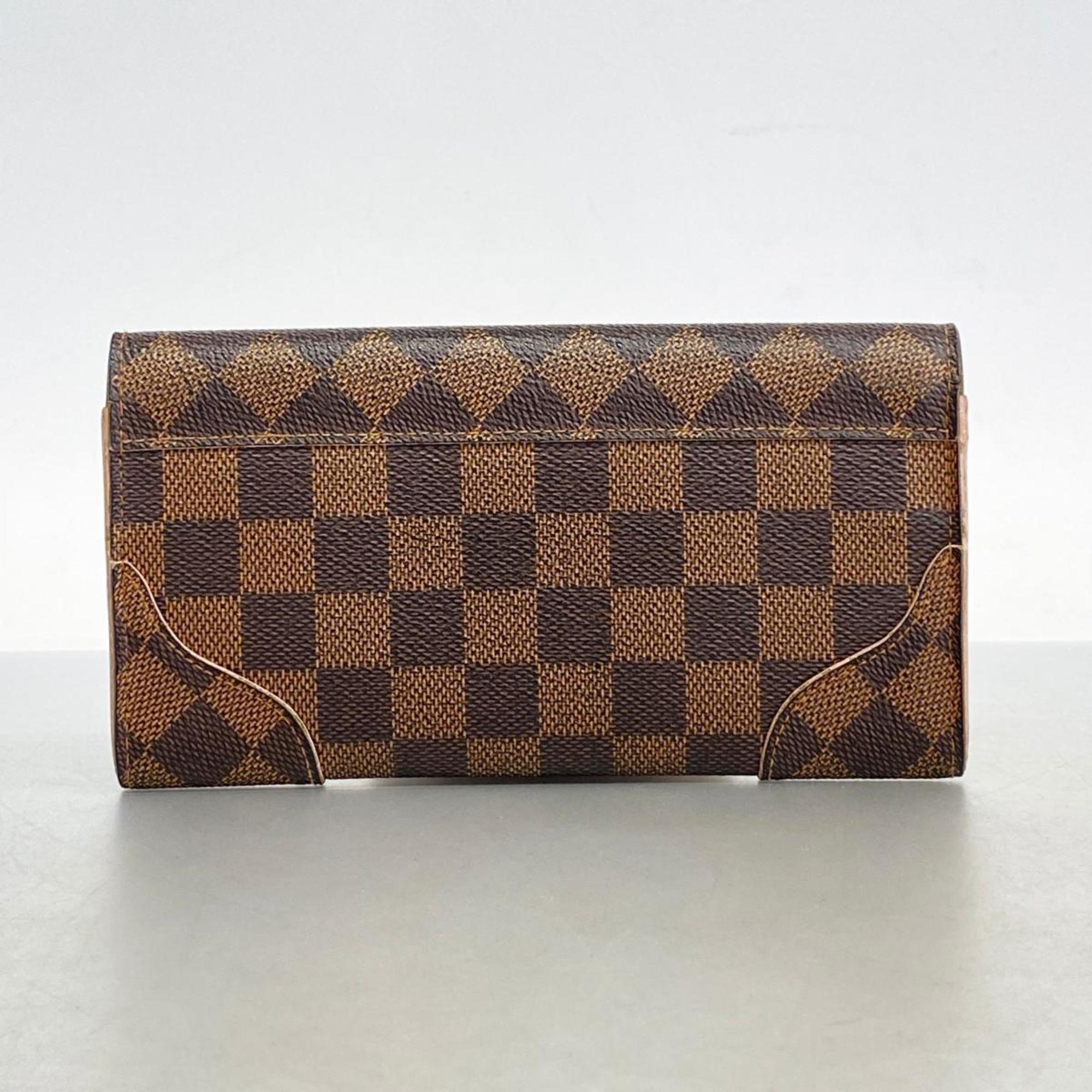 Louis Vuitton Long Wallet Damier Vernis Portefeuille Kaisa N61227 Rose Ballerine Ladies