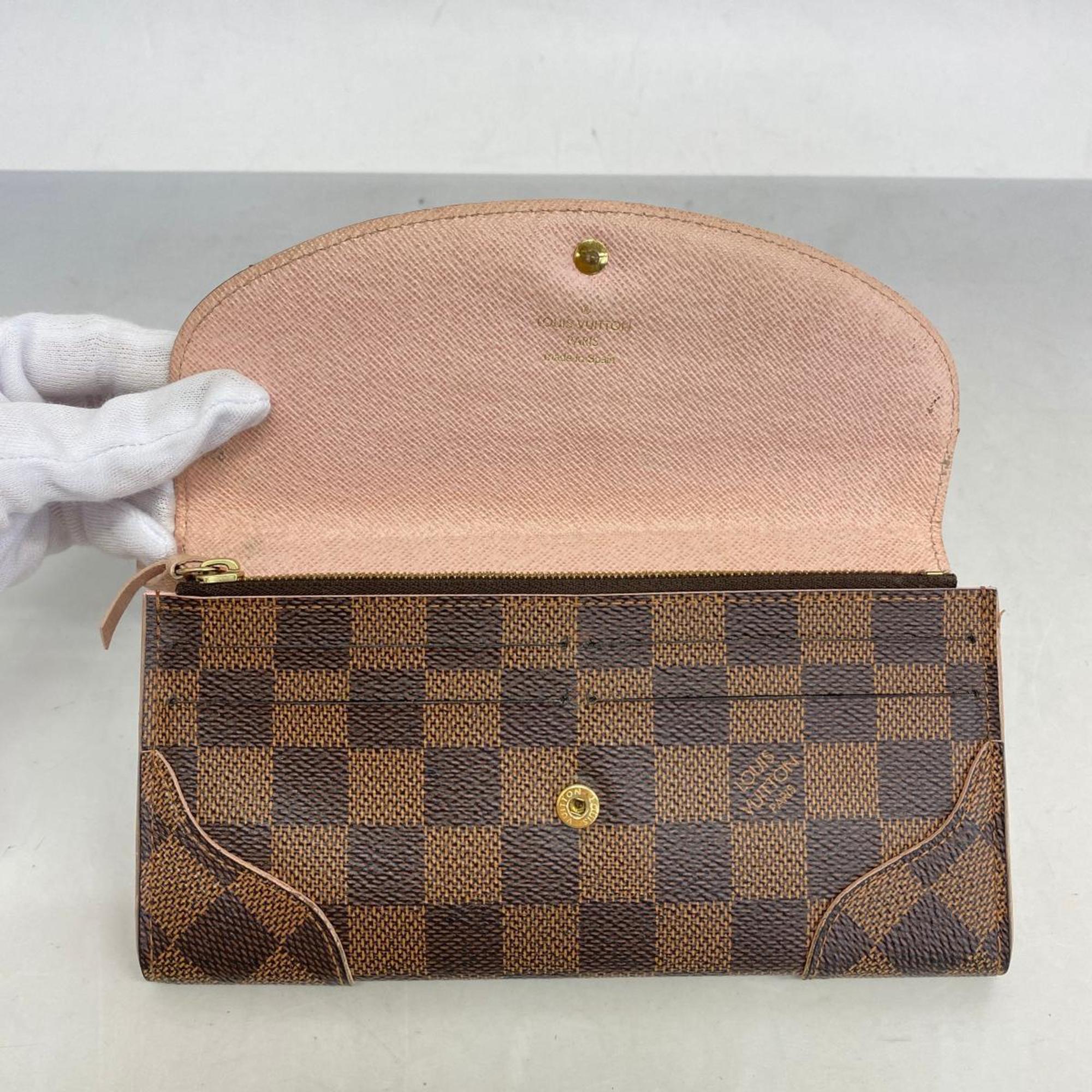 Louis Vuitton Long Wallet Damier Vernis Portefeuille Kaisa N61227 Rose Ballerine Ladies