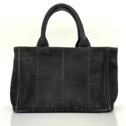 Prada Tote Bag Canapa Canvas Black Women's