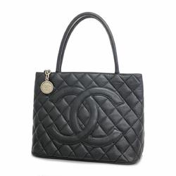 Chanel Tote Bag Reproduction Caviar Skin Black Women's