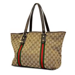 Gucci Tote Bag GG Canvas Sherry Line 139260 Brown Women's