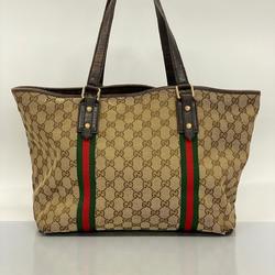 Gucci Tote Bag GG Canvas Sherry Line 139260 Brown Women's