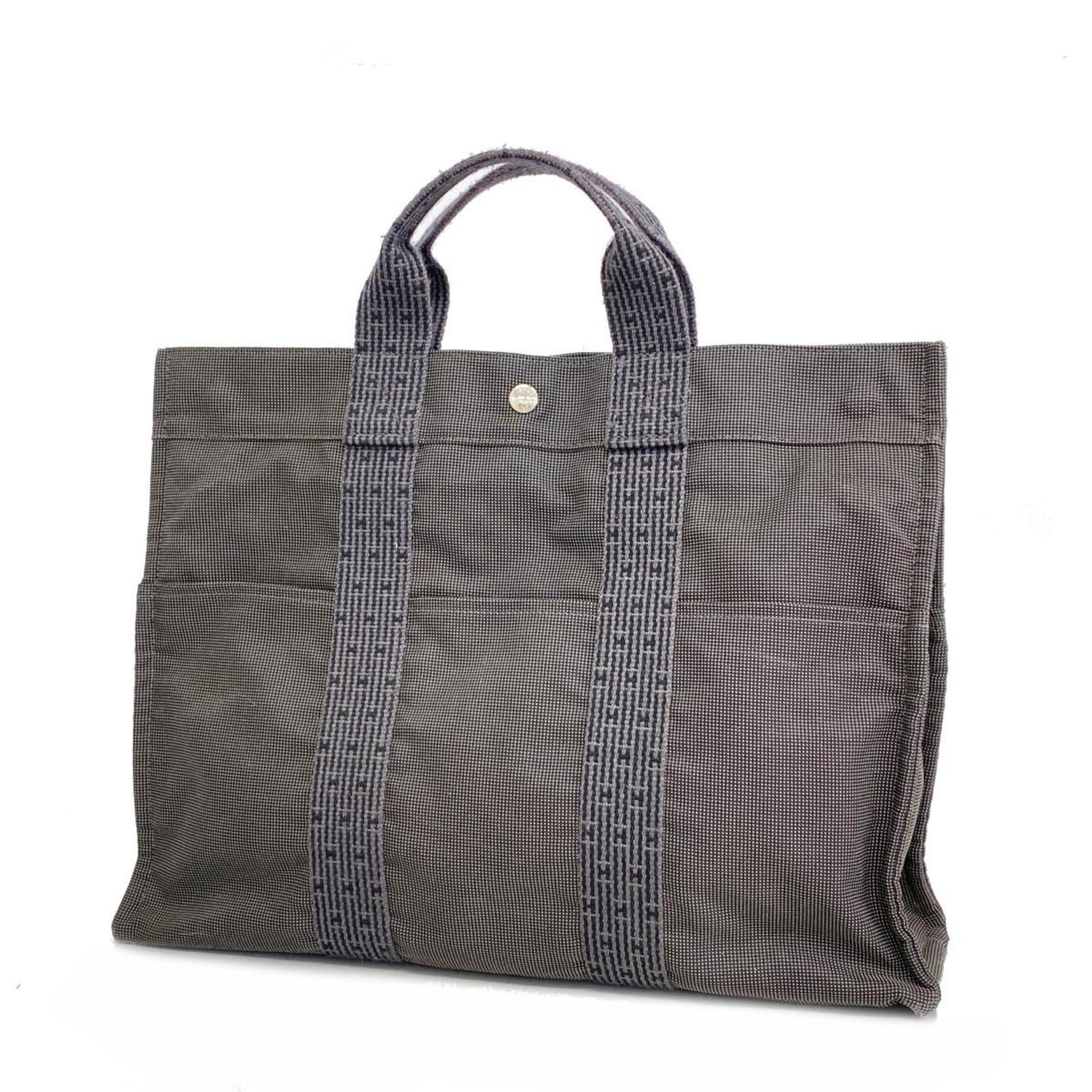 Hermes Tote Bag Air Line MM Canvas Grey Women's