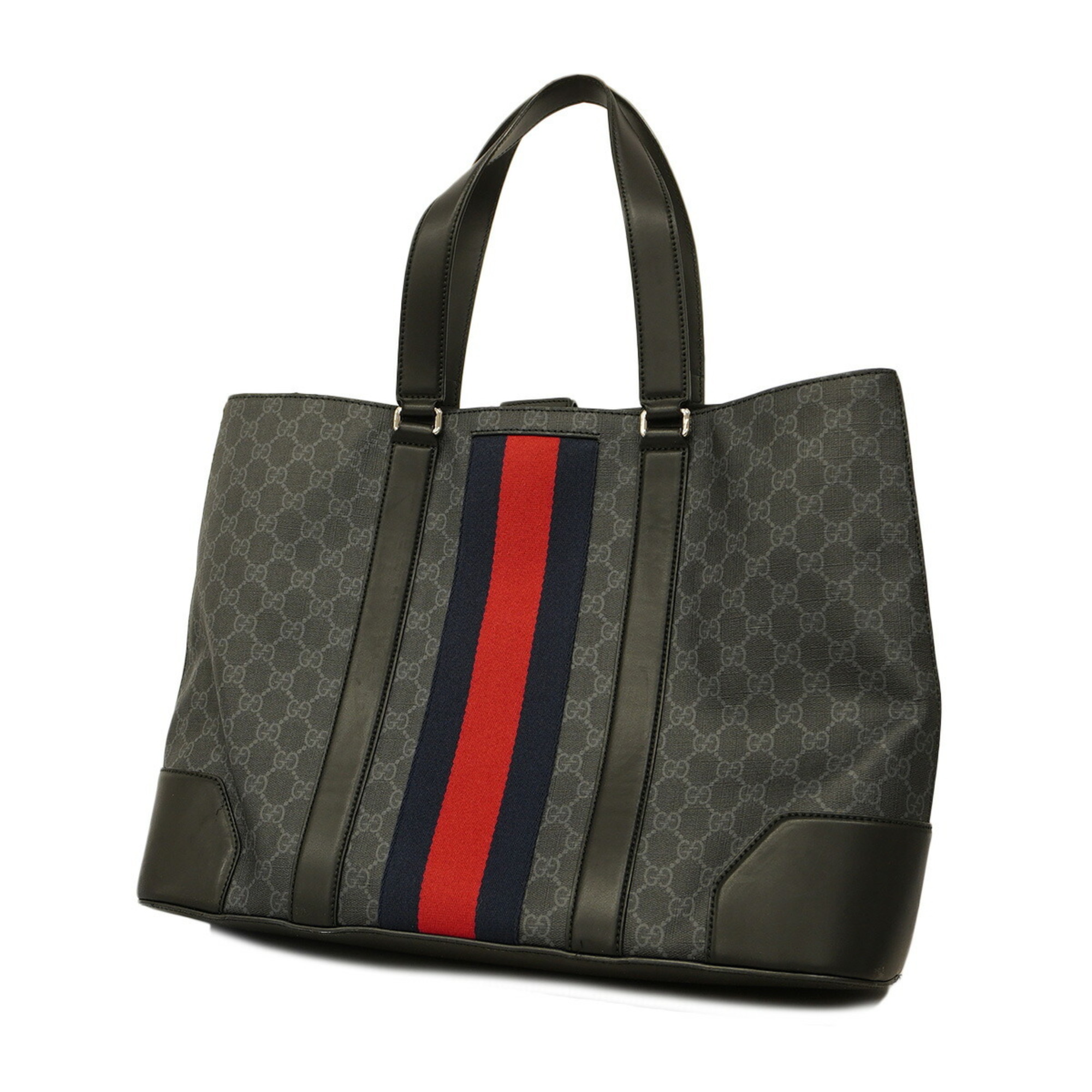 Gucci Tote Bag GG Supreme Sherry Line 495560 Black Men's