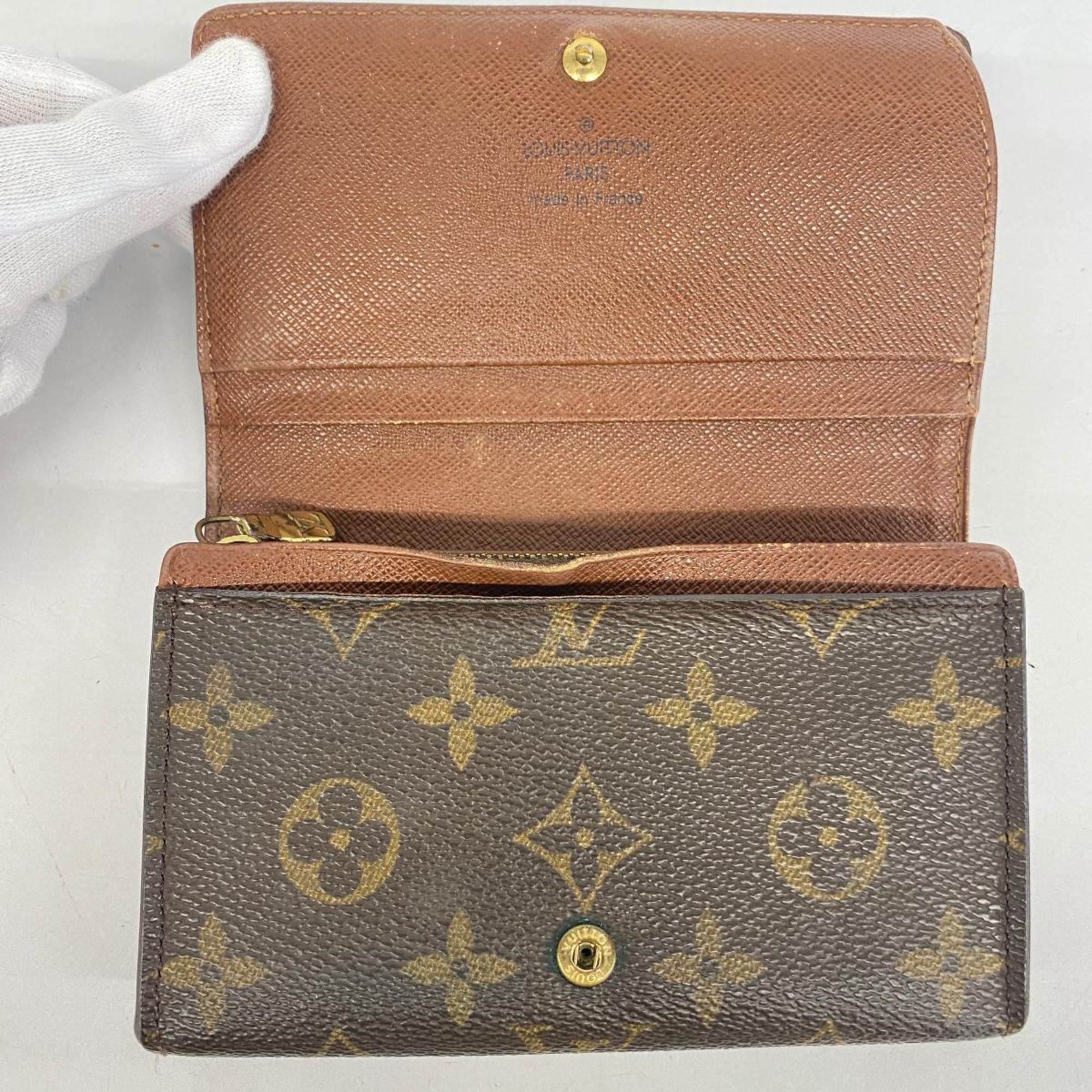 Louis Vuitton Wallet Monogram Porto Mone Zip M61735 Brown Women's