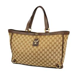 Gucci Tote Bag GG Canvas 141472 Brown Champagne Women's