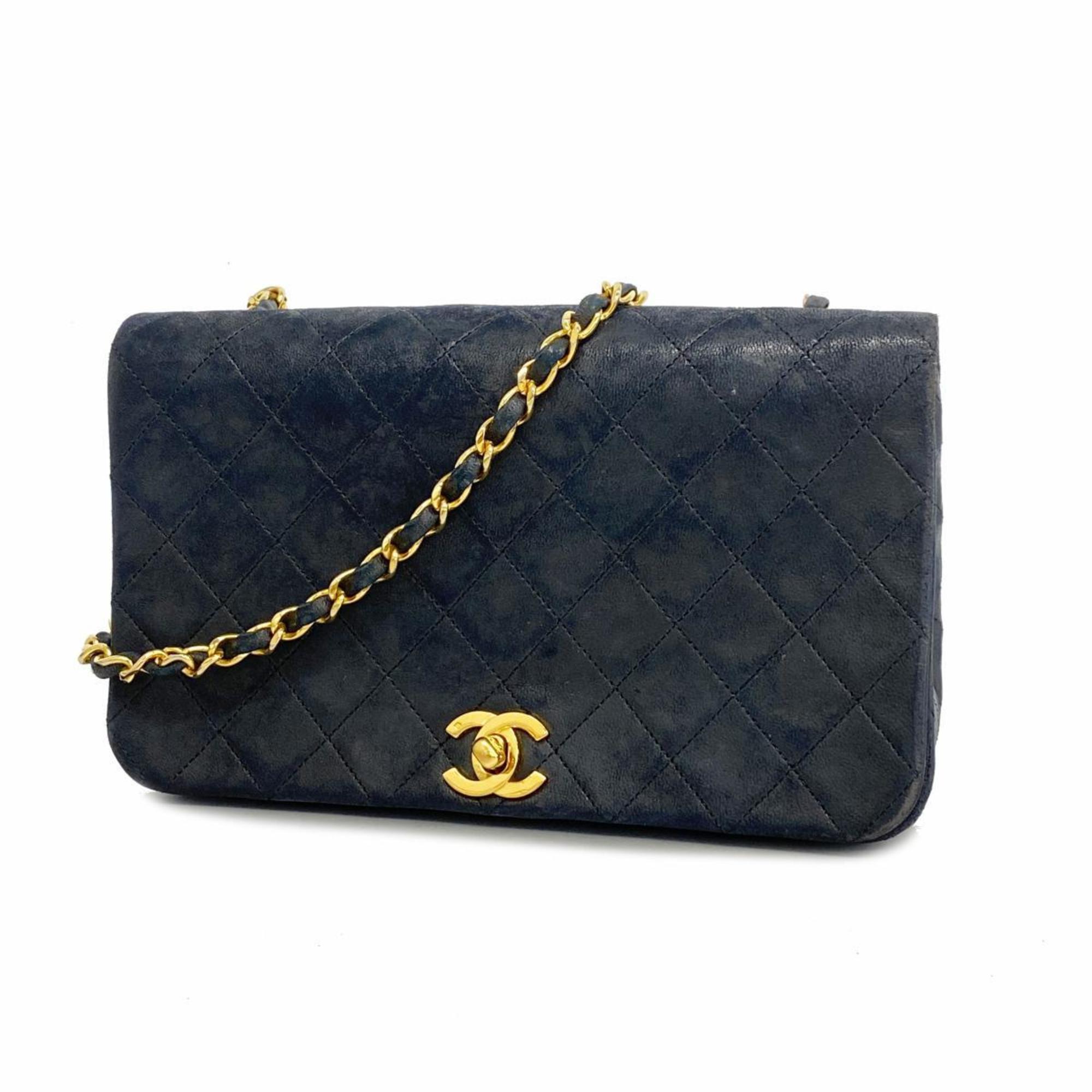 Chanel Shoulder Bag Matelasse Chain Lambskin Black Women's