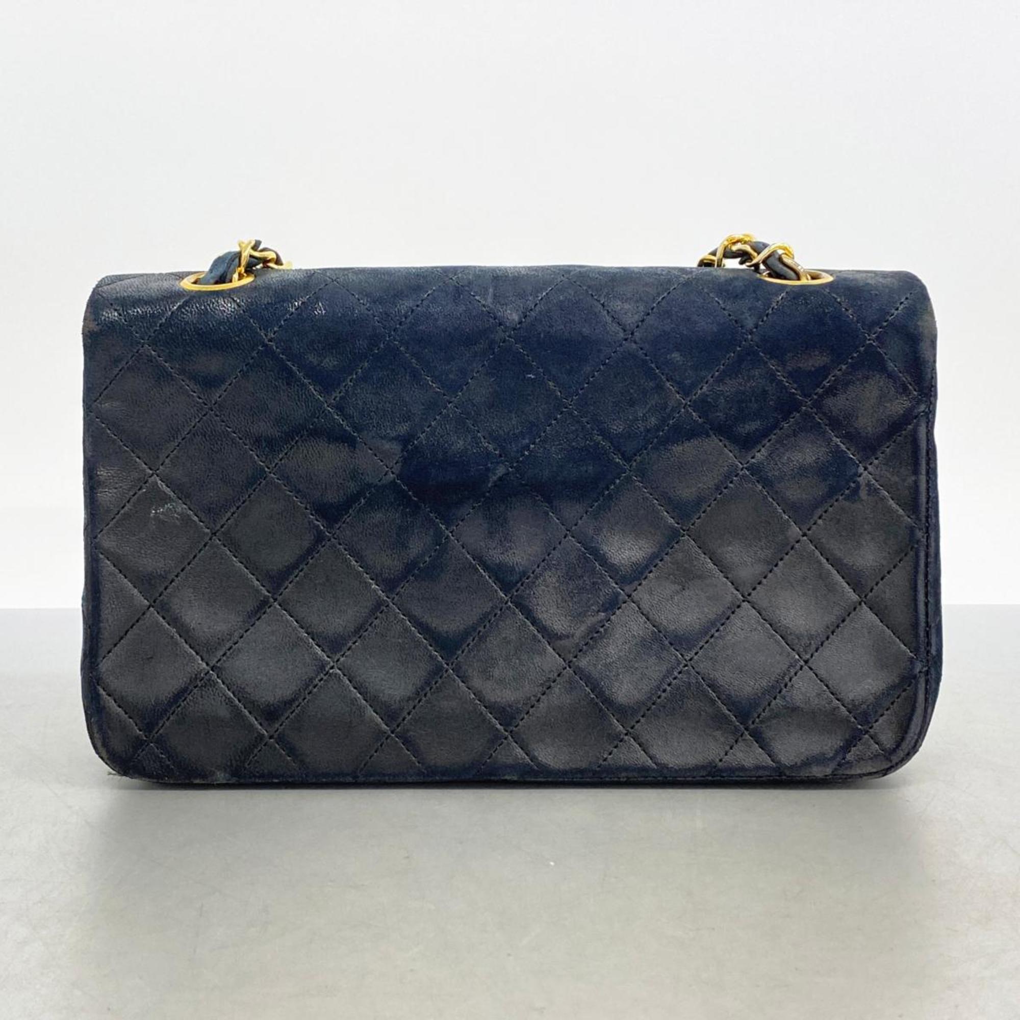 Chanel Shoulder Bag Matelasse Chain Lambskin Black Women's