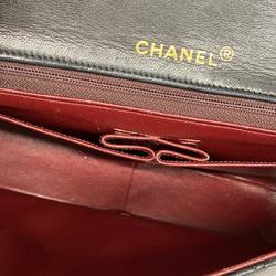 Chanel Shoulder Bag Matelasse Chain Lambskin Black Women's