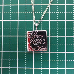 TIFFANY Tiffany 925 Notes Square Pendant Necklace