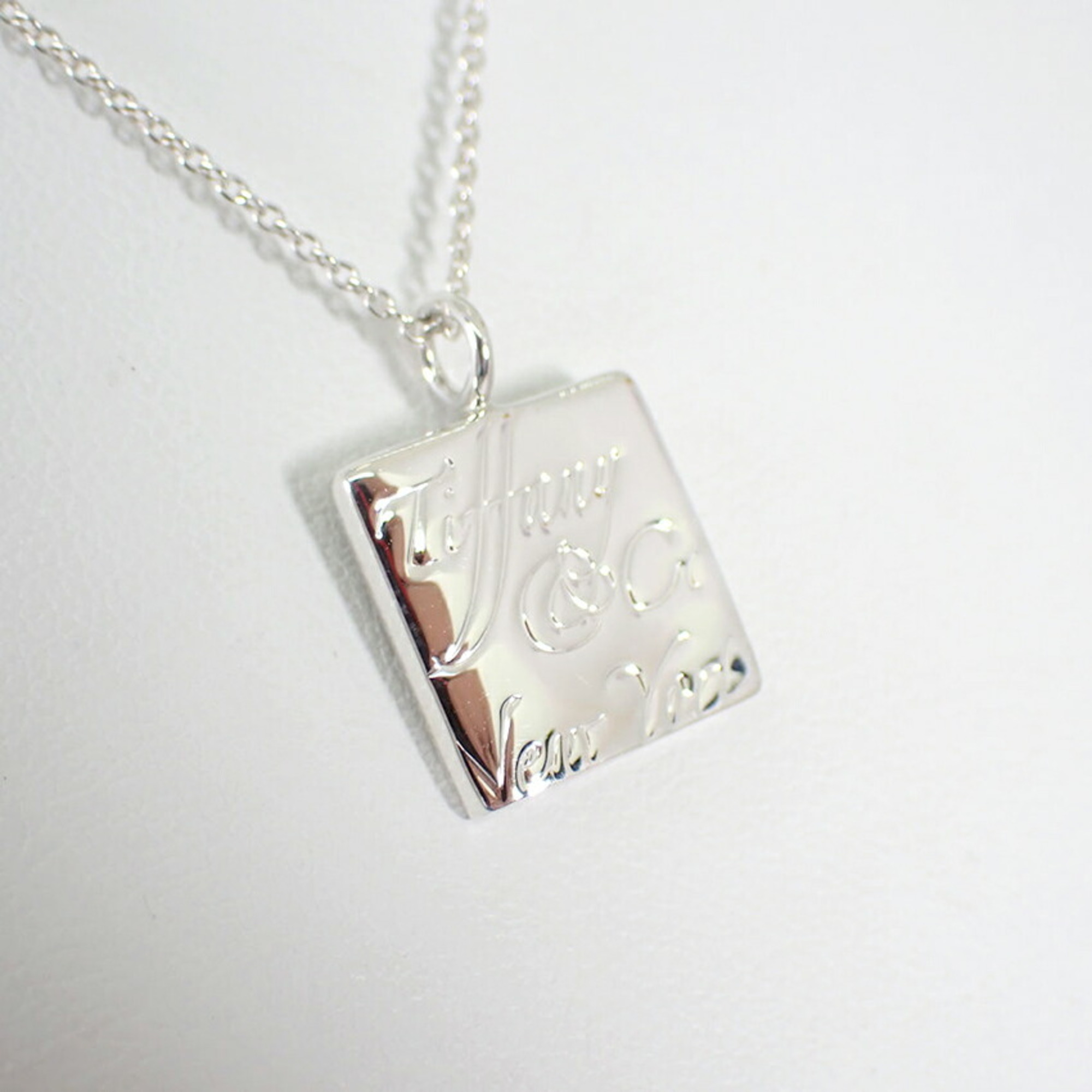 TIFFANY Tiffany 925 Notes Square Pendant Necklace