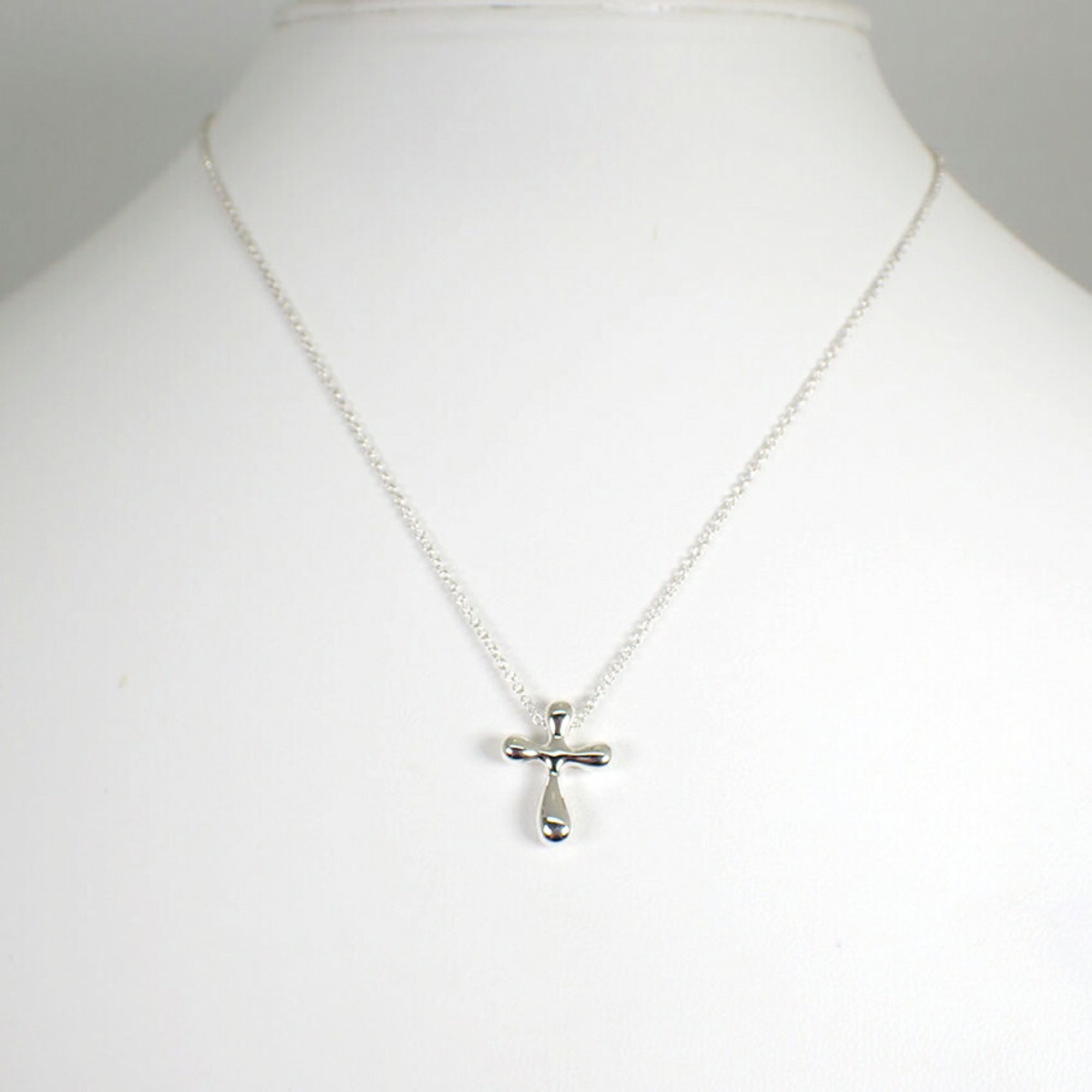 TIFFANY Tiffany 925 teardrop cross pendant necklace