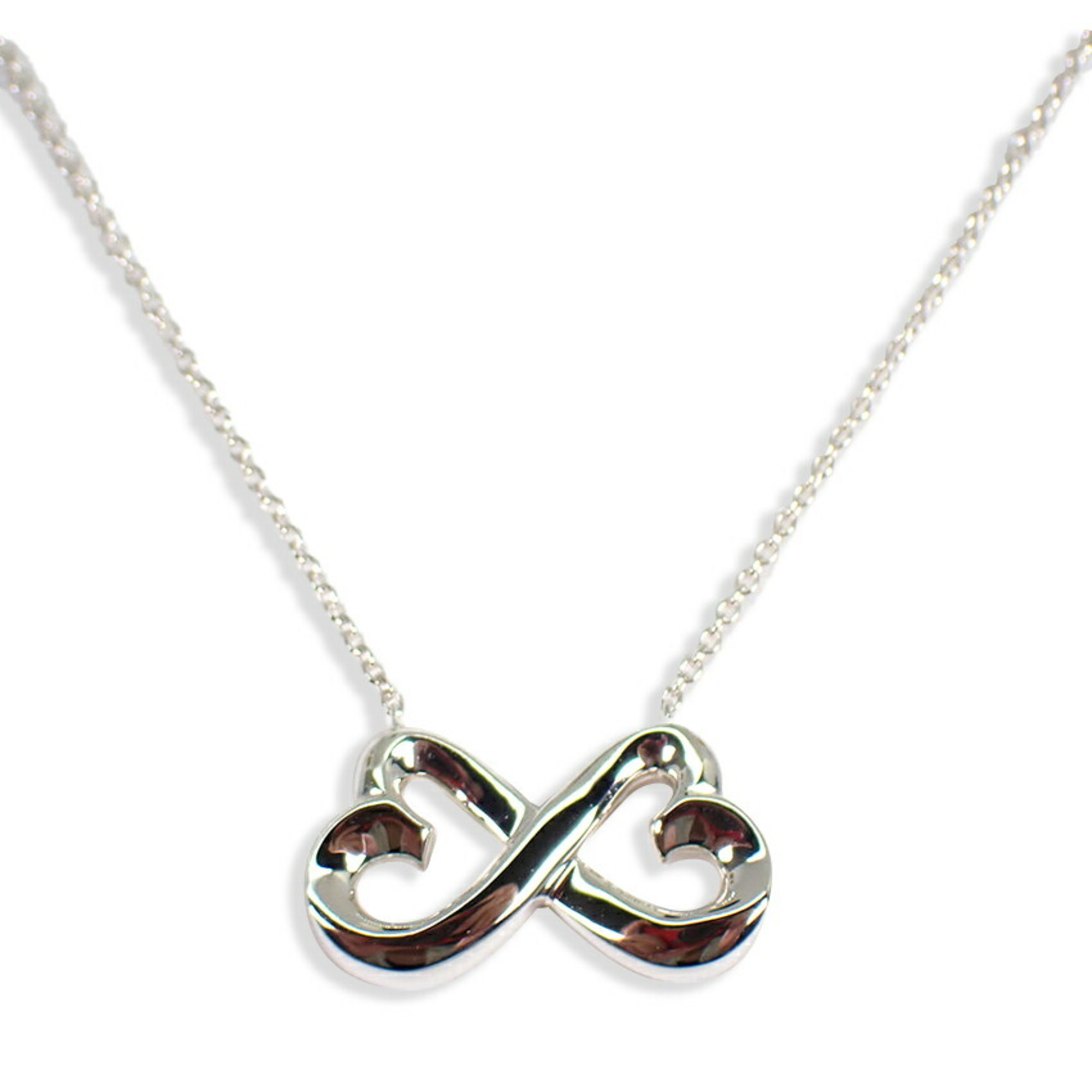 TIFFANY 925 Double Loving Heart Pendant Necklace