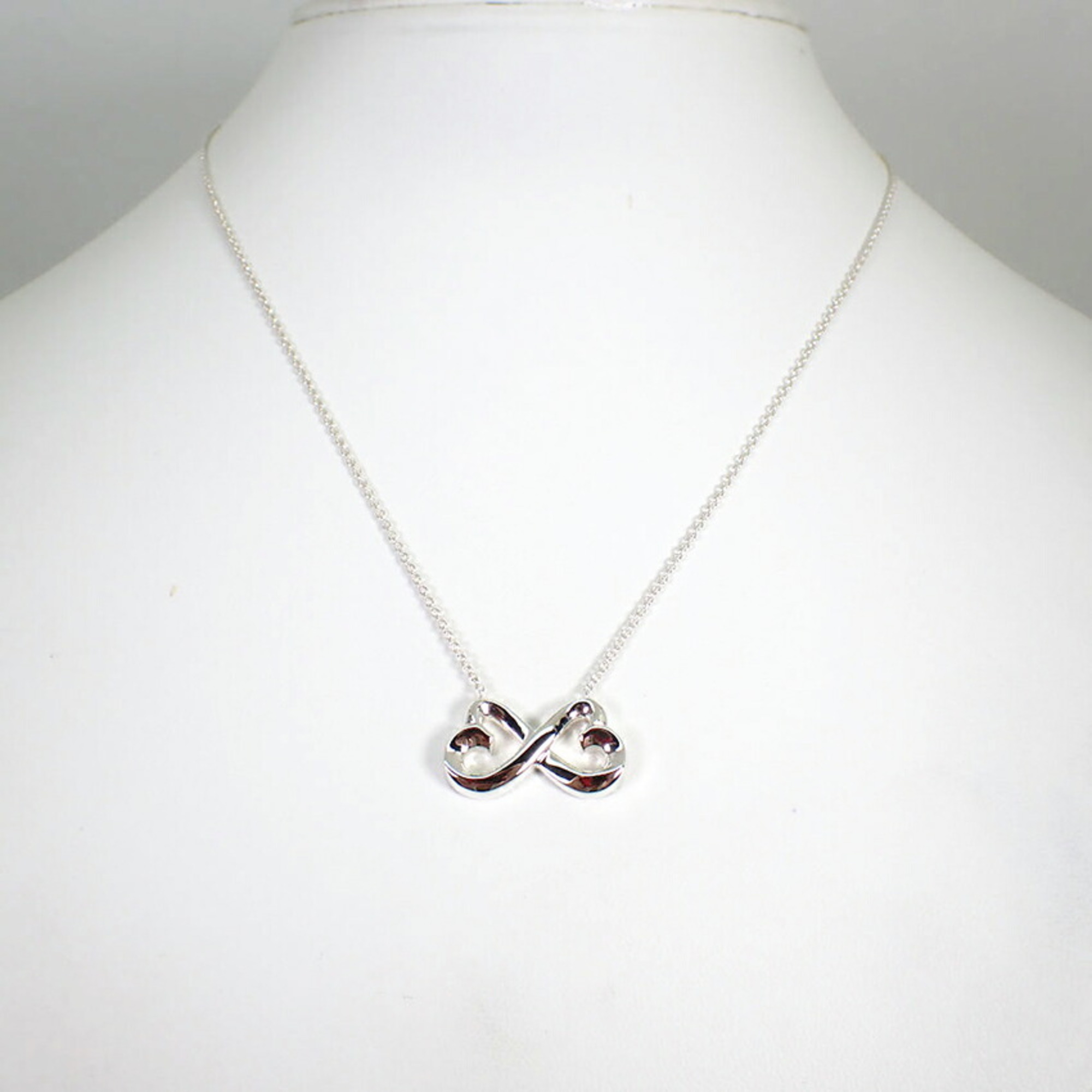 TIFFANY 925 Double Loving Heart Pendant Necklace