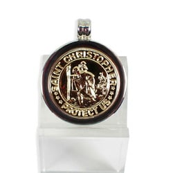 TIFFANY Tiffany 925 750 combination St. Christopher coin pendant